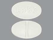 Fluoxetine Hcl: This is a Tablet imprinted with L553 on the front, nothing on the back.