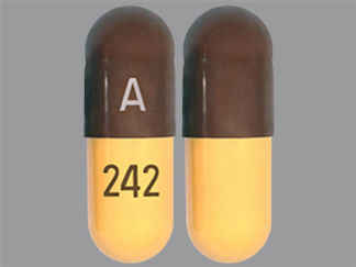 This is a Capsule imprinted with A on the front, 242 on the back.