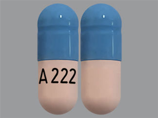 This is a Capsule imprinted with A 222 on the front, nothing on the back.
