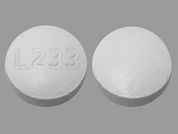 Modafinil: This is a Tablet imprinted with L233 on the front, nothing on the back.