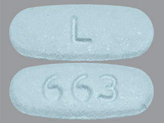 This is a Tablet imprinted with L on the front, 663 on the back.