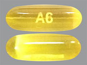 Benzonatate: This is a Capsule imprinted with A6 on the front, nothing on the back.