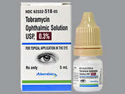 Tobramycin Sulfate: This is a Drops imprinted with nothing on the front, nothing on the back, and is manufactured by ALEMBIC PHARMAC.