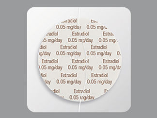 This is a Patch Transdermal Semiweekly imprinted with Estradiol  0.05 mg/day on the front, nothing on the back.