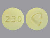Oxycodone-Acetaminophen: This is a yellow round Tablet imprinted with 230 on the front, logo on the back, and is manufactured by AHP.