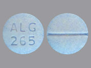 Oxycodone Hcl: This is a Tablet imprinted with ALG  265 on the front, nothing on the back.
