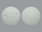 Disulfiram: This is a Tablet imprinted with 607 on the front, nothing on the back.