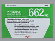 Aristada: This is a white Suspension Er Syringe imprinted with nothing on the front, nothing on the back, and is manufactured by ALKERMES INC.