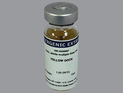 Yellow Dock: This is a Vial imprinted with nothing on the front, nothing on the back.