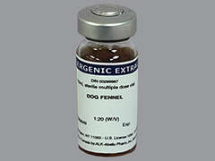 This is a dark brown Vial imprinted with nothing on the front, nothing on the back, and is manufactured by ALK-ABELLO/PHAR.