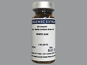 White Oak Extract: Esto es un Vial imprimido con nada en la parte delantera, nada en la parte posterior, y es fabricado por None.