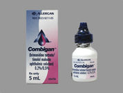 Combigan: This is a Drops imprinted with nothing on the front, nothing on the back.