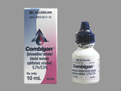 Combigan: This is a Drops imprinted with nothing on the front, nothing on the back.