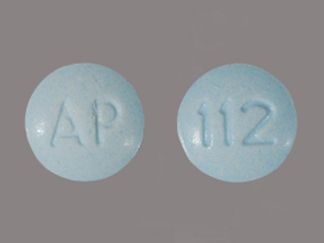 This is a Tablet imprinted with AP on the front, 112 on the back.