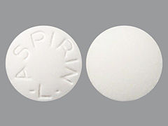 This is a Tablet imprinted with ASPIRIN  L on the front, nothing on the back.