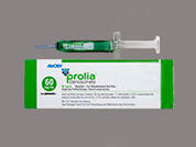 Prolia: This is a Syringe imprinted with nothing on the front, nothing on the back.