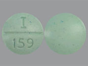 Propranolol Hcl: This is a Tablet imprinted with I  159 on the front, nothing on the back.