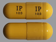 Gabapentin: This is a Capsule imprinted with IP  103 on the front, IP  103 on the back.