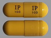 Gabapentin: Esto es un Cápsula imprimido con IP  103 en la parte delantera, IP  103 en la parte posterior, y es fabricado por None.