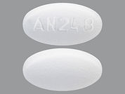 Alosetron Hcl: Esto es un Tableta imprimido con AN248 en la parte delantera, nada en la parte posterior, y es fabricado por None.