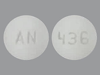 This is a Tablet Immediate D Release Biphase imprinted with AN on the front, 436 on the back.
