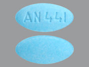 Meclizine Hcl: This is a Tablet imprinted with AN 441 on the front, nothing on the back.