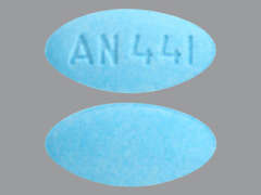Esto es un Tableta azul claro oval imprimido con AN 441 en la parte delantera, nada en la parte posterior, y es fabricado por AMNEAL PHARMACE.