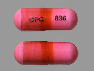 This is a Capsule imprinted with CPC on the front, 836 on the back.