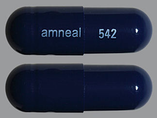 This is a Capsule Er imprinted with amneal on the front, 542 on the back.