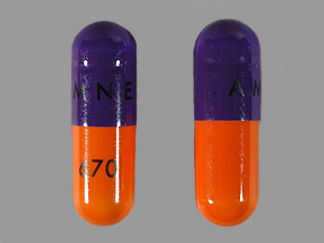 This is a Capsule imprinted with AMNEAL on the front, 670 on the back.