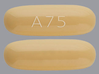 This is a Capsule imprinted with A 75 on the front, nothing on the back.