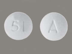 Esto es un Tableta blanco redondo imprimido con 51 en la parte delantera, A en la parte posterior, y es fabricado por AMNEAL PHARMACE.
