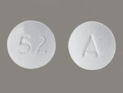 Benazepril Hcl: This is a Tablet imprinted with 52 on the front, A on the back.