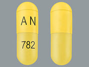Memantine Hcl Er: Esto es un Cápsula Para Rociar Er 24 Hr imprimido con AN en la parte delantera, 782 en la parte posterior, y es fabricado por None.