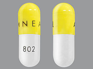 This is a Capsule imprinted with AMNEAL on the front, 802 on the back.