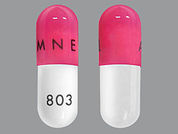 Temozolomide: This is a Capsule imprinted with AMNEAL on the front, 803 on the back.