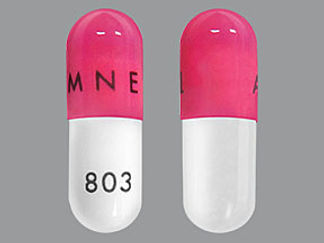 This is a Capsule imprinted with AMNEAL on the front, 803 on the back.