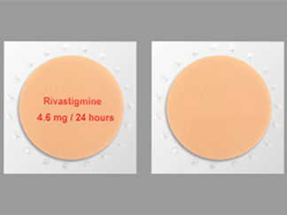 This is a Patch Transdermal 24 Hours imprinted with Rivastigmine  4.6 mg/24 hours on the front, nothing on the back.