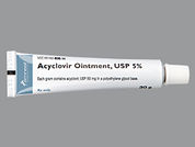 Acyclovir: This is a Ointment imprinted with nothing on the front, nothing on the back.