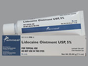 Lidocaine: This is a Ointment imprinted with nothing on the front, nothing on the back.