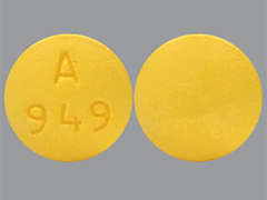 This is a yellow round Tablet Er 24 Hr imprinted with A  949 on the front, nothing on the back, and is manufactured by AMNEAL PHARMACE.