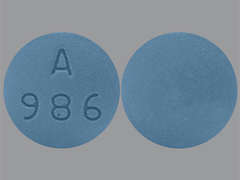 This is a Tablet Er 24 Hr imprinted with A  986 on the front, nothing on the back.
