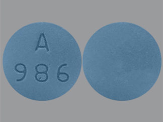 This is a Tablet Er 24 Hr imprinted with A  986 on the front, nothing on the back.