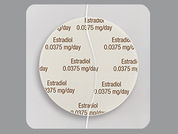 Dotti: This is a Patch Transdermal Semiweekly imprinted with Estradiol  0.0375 mg/day on the front, nothing on the back.