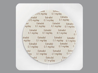 This is a Patch Transdermal Semiweekly imprinted with Estradiol  0.1 mg/day on the front, nothing on the back.