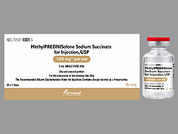 Methylprednisolone Sod Succ: Esto es un Vial imprimido con nada en la parte delantera, nada en la parte posterior, y es fabricado por None.