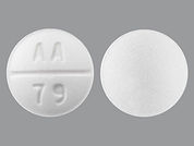 Nadolol: This is a Tablet imprinted with AA  79 on the front, nothing on the back.