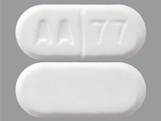 This is a Tablet imprinted with AA 77 on the front, nothing on the back.