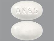 Abiraterone Acetate: This is a Tablet imprinted with AN65 on the front, nothing on the back.
