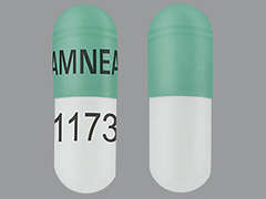 This is a green oblong Capsule imprinted with AMNEAL on the front, 1173 on the back, and is manufactured by AMNEAL PHARMACE.